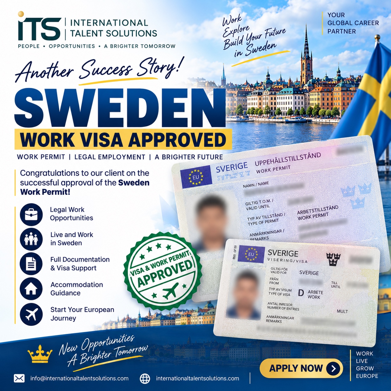 Sweden Work Visa Approved