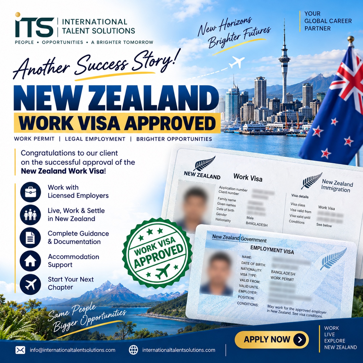 New Zealand Work Visa Approved